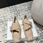 Dior Women CD Dior Songe Ballet Flat Nude Fringed Grosgrain - Image 3