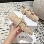 Dior Women CD Dior Songe Ballet Flat Nude Fringed Grosgrain - Image 7