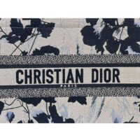 Dior Women CD Medium Dior Book Tote Beige Black Fleurs Mystiques Embroidery (11)