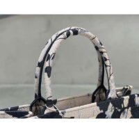 Dior Women CD Medium Dior Book Tote Beige Black Fleurs Mystiques Embroidery (11)