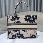 Dior Women CD Medium Dior Book Tote Beige Black Fleurs Mystiques Embroidery - Image 3