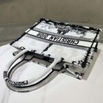 Dior Women CD Medium Dior Book Tote White Black Paris Embroidery - Image 5