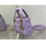 Dior Women CD Mini Lady Dior Bag Lilac Cannage Lambskin - Bild 4