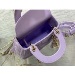 Dior Women CD Mini Lady Dior Bag Lilac Cannage Lambskin - Bild 6