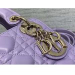Dior Women CD Mini Lady Dior Bag Lilac Cannage Lambskin - Bild 8