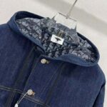 Dior Men CD Oversized Hooded Jacket Blue Cotton Denim Dior Oblique Interior - Bild 8