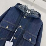 Dior Men CD Oversized Hooded Jacket Blue Cotton Denim Dior Oblique Interior - Bild 7