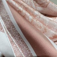 Dior Women CD Toile De Jouy Sauvage 90 Square Scarf Ivory Pink Silk Twill (5)