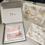 Dior Women CD Toile De Jouy Sauvage 90 Square Scarf Ivory Pink Silk Twill - Image 5