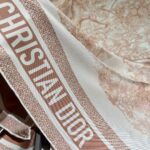Dior Women CD Toile De Jouy Sauvage 90 Square Scarf Ivory Pink Silk Twill - Image 6