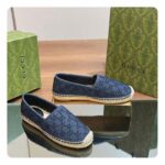 Gucci Unisex Espadrille GG Crystals Blue Denim Black GG Crystals Flat - Image 2