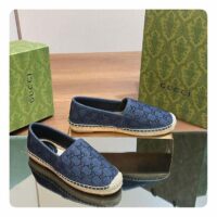 Gucci Unisex Espadrille GG Crystals Blue Denim Black GG Crystals Flat (7)