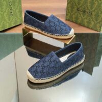 Gucci Unisex Espadrille GG Crystals Blue Denim Black GG Crystals Flat (7)