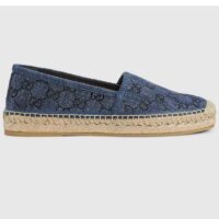 Gucci Unisex Espadrille GG Crystals Blue Denim Black GG Crystals Flat (7)