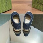 Gucci Unisex Espadrille GG Crystals Blue Denim Black GG Crystals Flat - Image 10