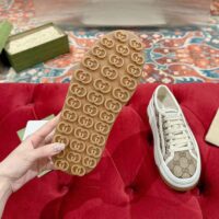 Gucci Unisex GG Sneaker Beige Ebony Original GG Canvas Low Heel (10)