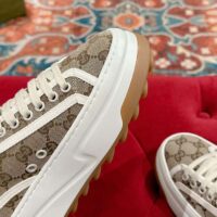 Gucci Unisex GG Sneaker Beige Ebony Original GG Canvas Low Heel (10)