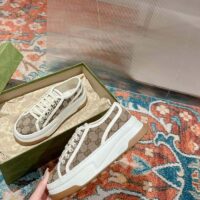 Gucci Unisex GG Sneaker Beige Ebony Original GG Canvas Low Heel (10)