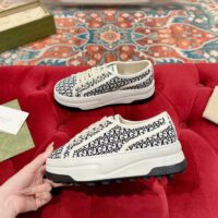Gucci Unisex GG Sneaker Ivory Black GG Canvas Jacquard Low Heel (4)