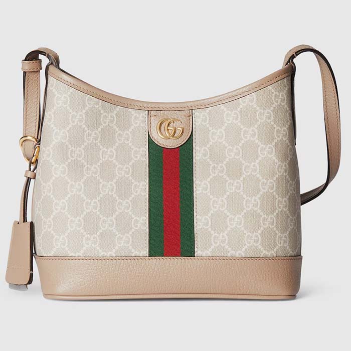 Gucci Unisex Ophidia GG Small Shoulder Bag Beige White GG Supreme Canvas