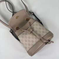 Gucci Unisex Ophidia Mini Backpack Beige White GG Supreme Canvas Double G (10)