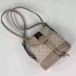 Gucci Unisex Ophidia Mini Backpack Beige White GG Supreme Canvas Double G - immagine 5