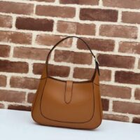 Gucci Women GG Jackie Small Shoulder Bag Brown Leather Hook Closure (3)