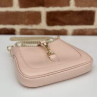 Gucci Women GG Jackie Small Shoulder Bag Pastel Pink Patent Leather Hook Closure (5)