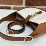 Gucci Women GG Jackie Small Shoulder Bag White Canvas Brown Leather Hook Closure - Imagen 8