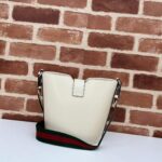 Gucci Women GG Mini Bucket Shoulder Bag Ivory Leather Hook Closure - Image 5