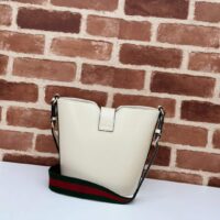 Gucci Women GG Mini Bucket Shoulder Bag Ivory Leather Hook Closure (9)