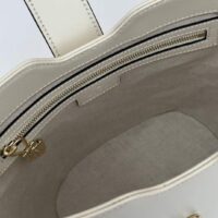 Gucci Women GG Mini Bucket Shoulder Bag Ivory Leather Hook Closure (9)