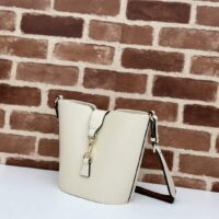 Gucci Women GG Mini Bucket Shoulder Bag Ivory Leather Hook Closure (9)