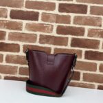 Gucci Women GG Mini Bucket Shoulder Bag Rosso Ancora Leather Hook Closure - Image 4