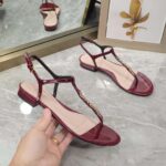 Gucci Women GG Signoria Thong Sandal Rosso Ancora Red Patent Leather Flat - Image 9