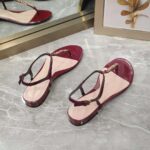 Gucci Women GG Signoria Thong Sandal Rosso Ancora Red Patent Leather Flat - Image 2