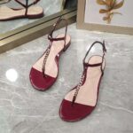 Gucci Women GG Signoria Thong Sandal Rosso Ancora Red Patent Leather Flat - Image 7