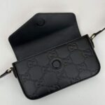 Gucci Women GG Super Mini Shoulder Bag Black GG Leather Magnetic Closure – Image 6