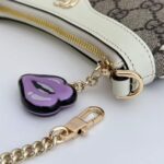 Gucci Women GG Super Mini Shoulder Bag Charm Beige Ebony Supreme Canvas - Image 7