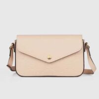 Gucci Women GG Super Mini Shoulder Bag Light Beige GG Leather Magnetic Closure (3)