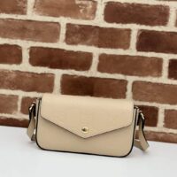 Gucci Women GG Super Mini Shoulder Bag Light Beige GG Leather Magnetic Closure (3)