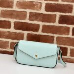 Gucci Women GG Super Mini Shoulder Bag Pale Green GG Leather Magnetic Closure - Image 2