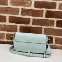 Gucci Women GG Super Mini Shoulder Bag Pale Green GG Leather Magnetic Closure (2)