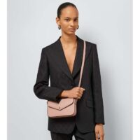Gucci Women GG Super Mini Shoulder Bag Rose Beige GG Leather Magnetic Closure (2)