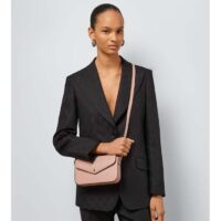 Gucci Women GG Super Mini Shoulder Bag Rose Beige GG Leather Magnetic Closure (2)