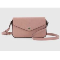 Gucci Women GG Super Mini Shoulder Bag Rose Beige GG Leather Magnetic Closure (2)