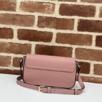 Gucci Women GG Super Mini Shoulder Bag Rose Beige GG Leather Magnetic Closure (2)