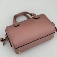 Gucci Women GG Super Mini Top Handle Bag Rose Beige GG Leather (5)