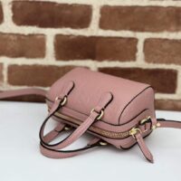 Gucci Women GG Super Mini Top Handle Bag Rose Beige GG Leather (5)