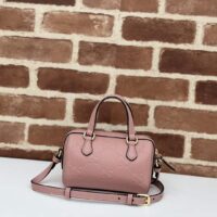 Gucci Women GG Super Mini Top Handle Bag Rose Beige GG Leather (5)